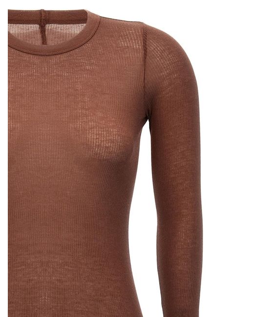 Rick Owens Brown Rib Ls T T-Shirt