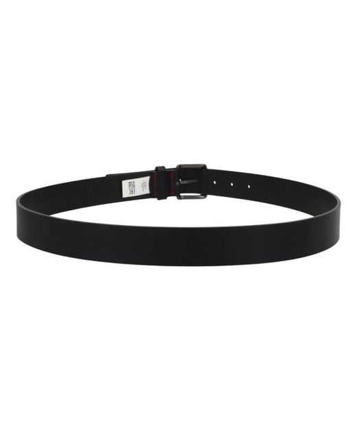 HUGO Black Solid Buckle Belt for men