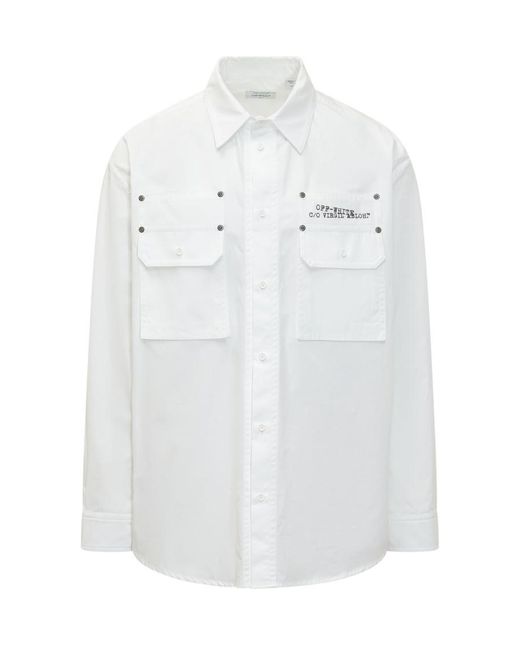 Off-White c/o Virgil Abloh White Oversized Solid Shirt for men