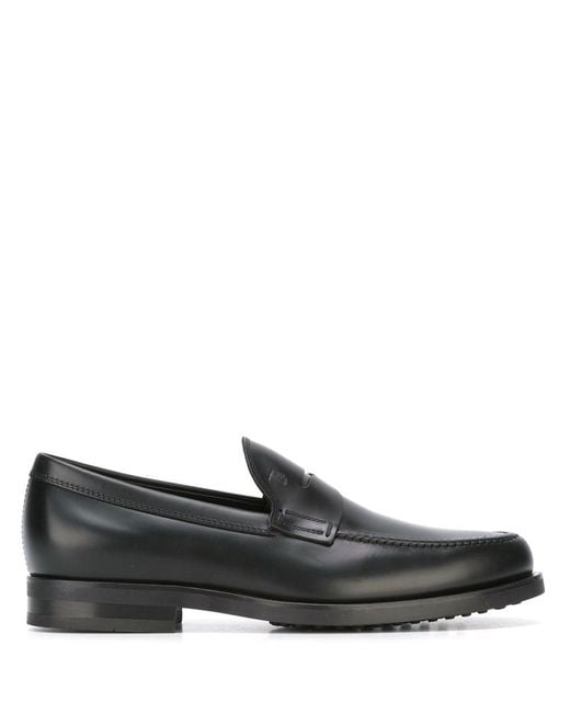 Tod's Black Leather Loafer for men