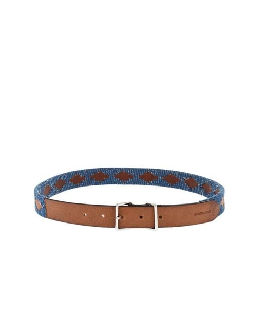 DSquared² Brown Denim Trims Belt