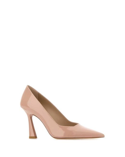 Stuart Weitzman Pink Solid Pointed Toe Pump