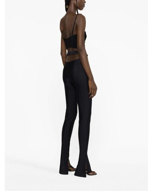Mugler Blue Flared Stretch Trousers
