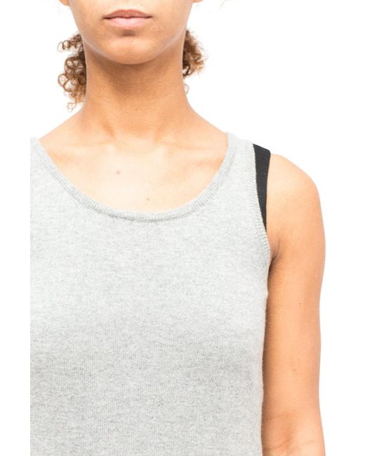 LA ROSE White Round Neck Top