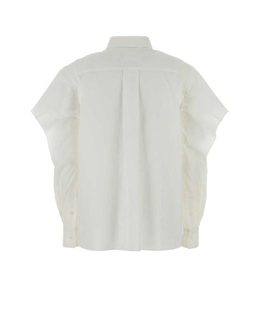 Sacai White Regular Solid Shirt