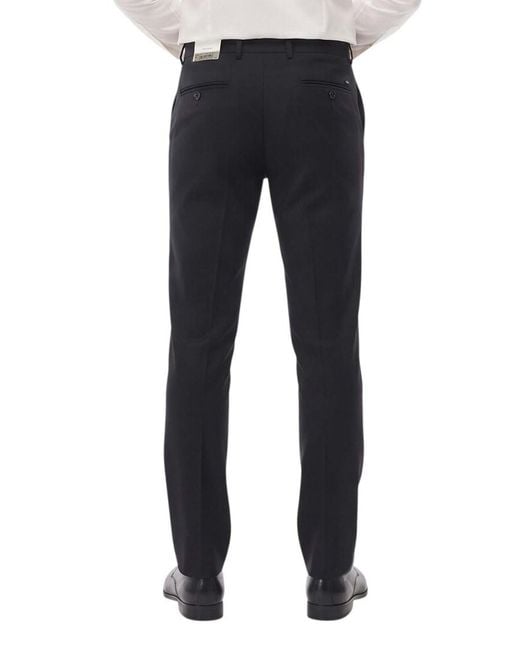 Corneliani Black Flat Front Pants for men