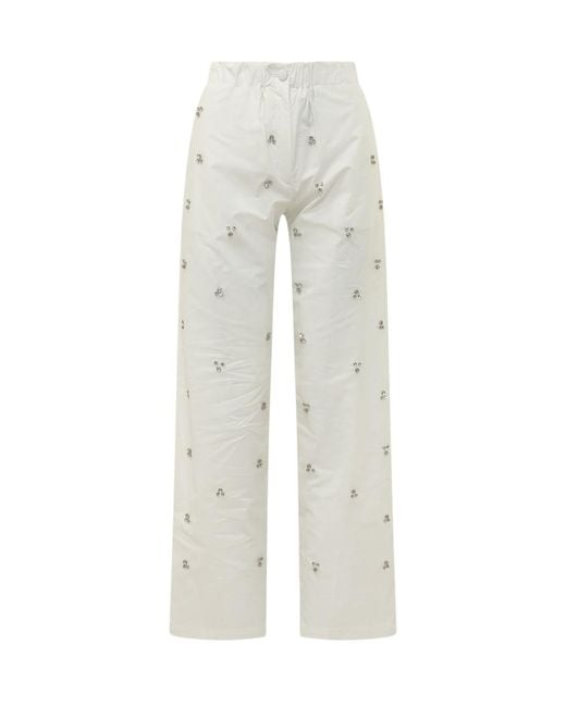 A PAPER KID White Straight Drawstring Pants