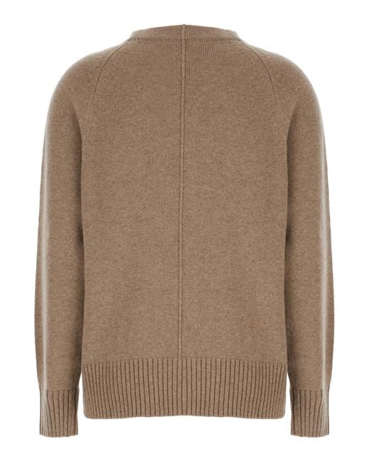 Max Mara Brown Solid Crew Neck Sweater