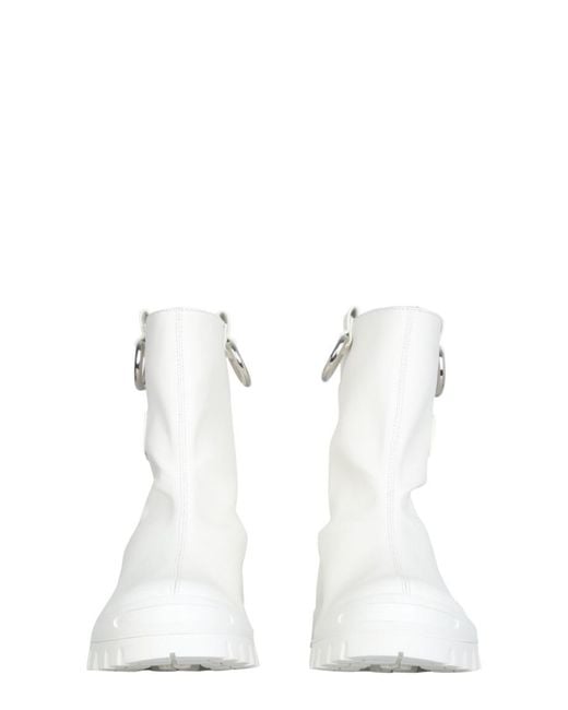 MSGM White Logo Boots