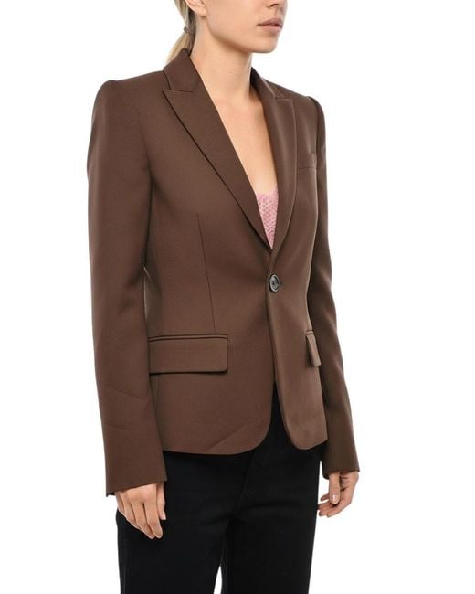 DSquared² Brown Solid Notched Lapel Blazer