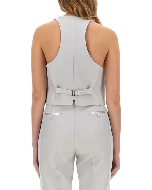 Tom Ford White Solid V Neck Top