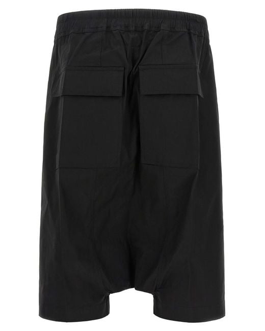 Rick Owens Black Solid Shorts for men