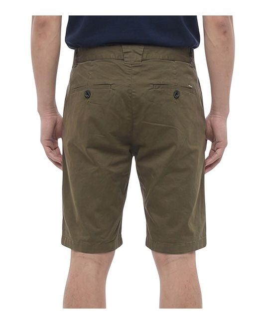 DIESEL Green Solid Chino Shorts for men