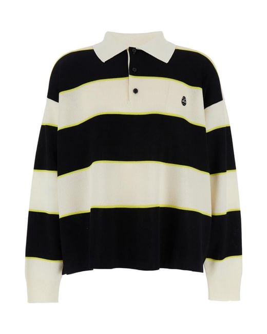 McQueen Black Stripes Logo Sweater for men