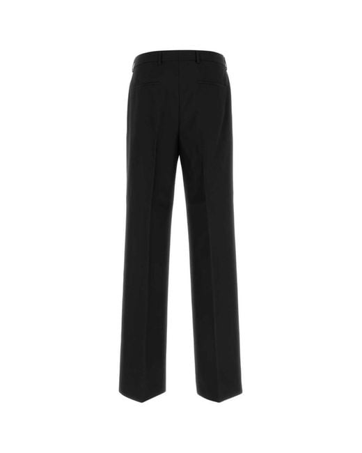 Gucci Black Flat Front Pants for men