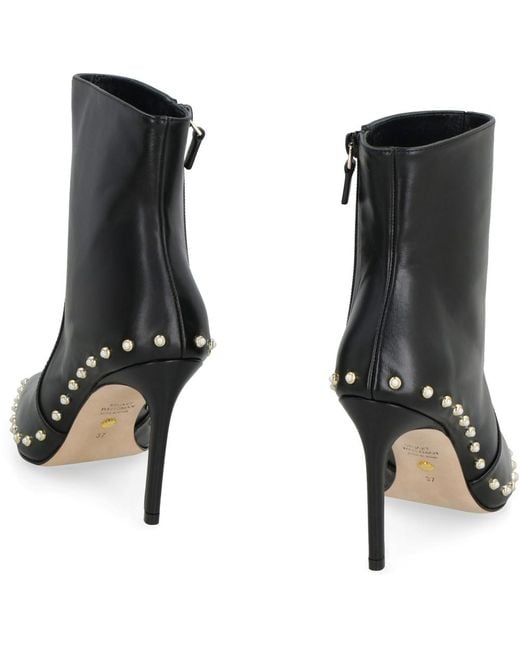 Stuart Weitzman Black Studded Pointed Toe Boots