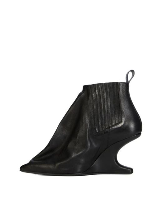 Rick Owens Black Solid Pointed Toe Boots