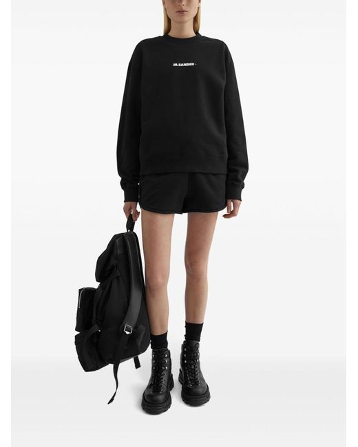 Jil Sander Black Relaxed Fit Cotton Sweatshirt With Subtle Logo