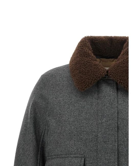 Brunello Cucinelli Gray Solid Shirt Collar Jacket