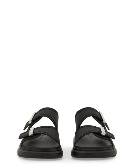 McQueen Black Solid Hybrid Slides