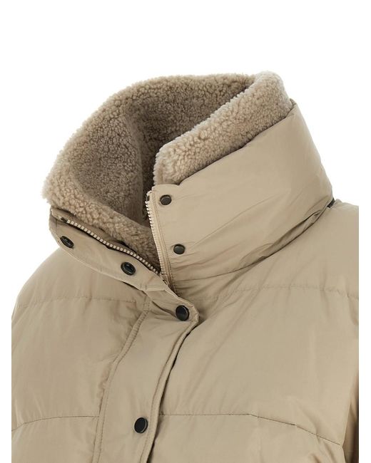 Brunello Cucinelli Natural Solid Mock Collar Jacket