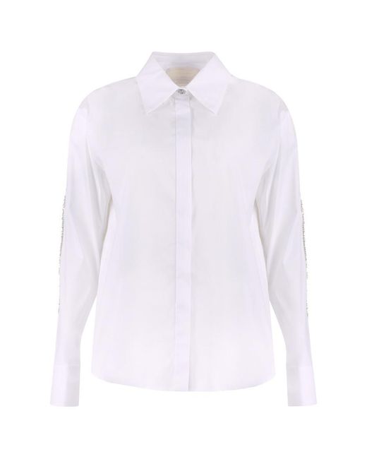 Genny White Regular Solid Shirt
