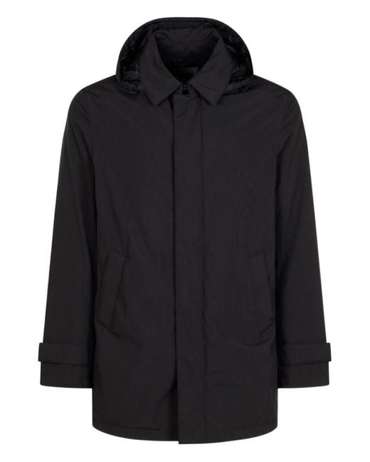 Herno Black Midi Hooded Jacket for men