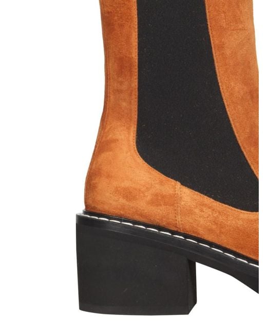 Khaite White Solid Round Toe Boots