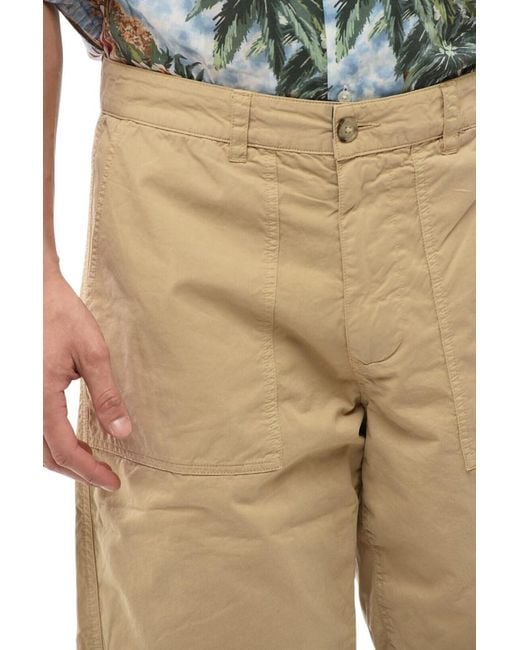 Woolrich Natural Relaxed Solid Shorts for men