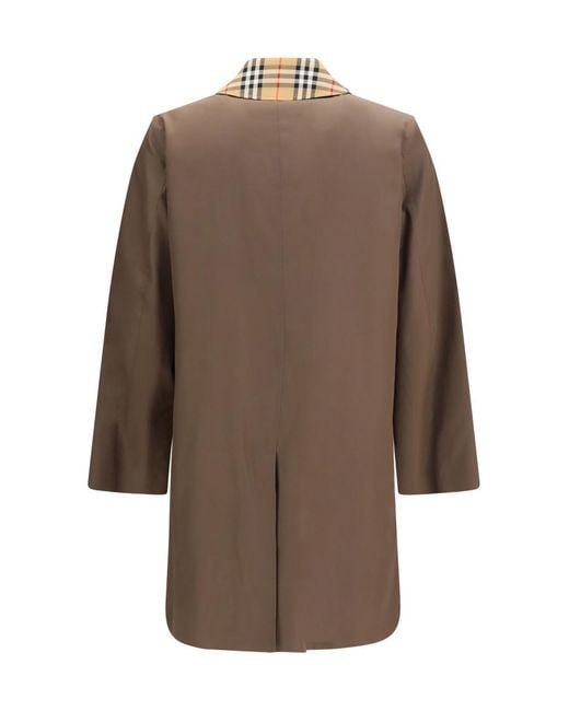 Burberry Brown Solid Trench Coat for men