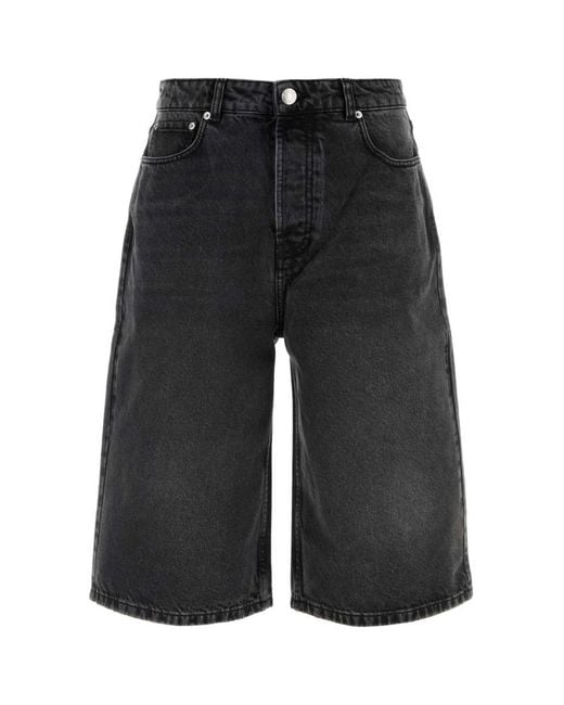 AMI Black Solid Shorts for men
