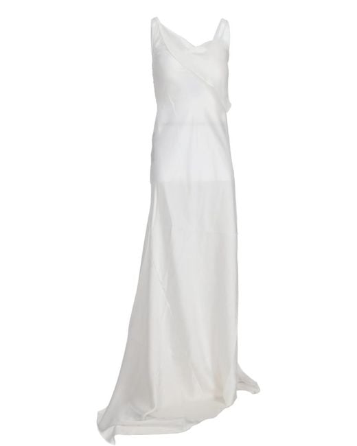 Ann Demeulemeester Aaricia Long Bias Slip Dress in White