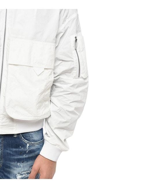 DSquared² White Solid Bomber Jacket for men