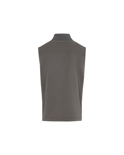 Zegna Gray Solid Sleeveless Jacket for men