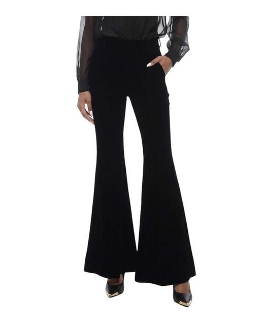 Saint Laurent Black Flared Flat Front Pants