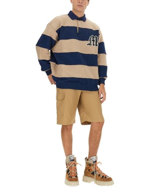 MSGM Blue Stripes Sweatshirt for men