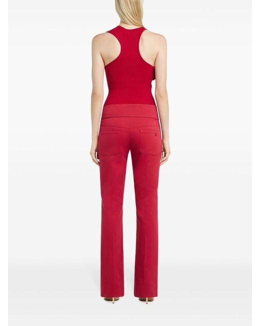 Courreges Red Bootcut Trousers