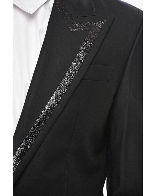 DSquared² Black Solid Peaked Lapel Blazer for men