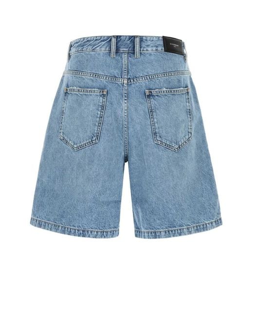 Givenchy Blue Solid Shorts for men