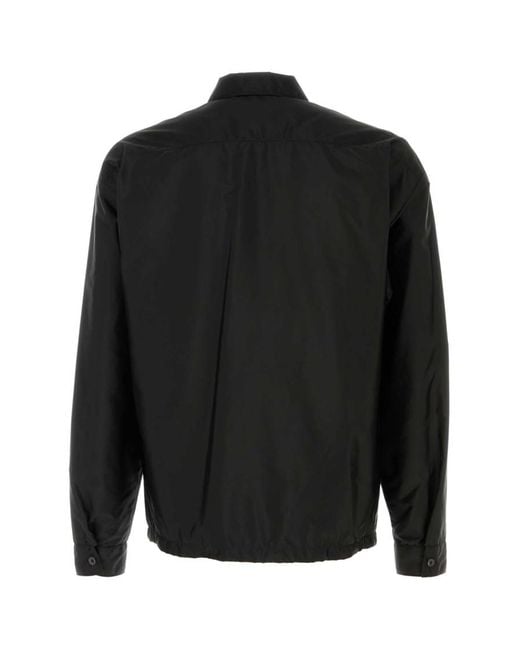 Prada Black Regular Logo Overshirt for men