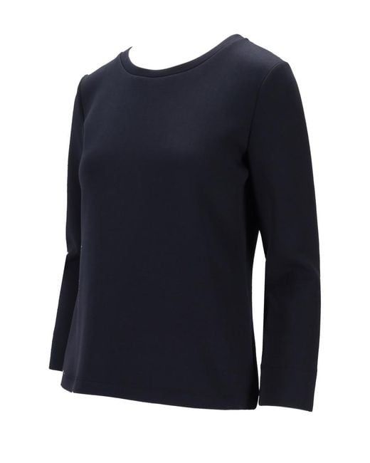 Max Mara Blue Solid Round Neck T-Shirt