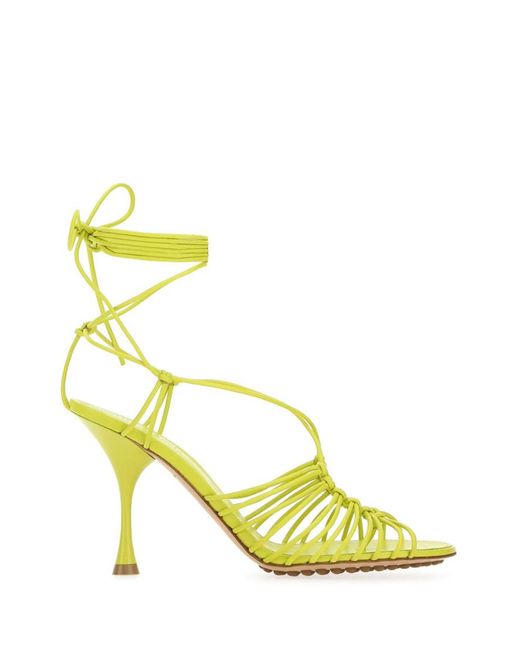 Bottega Veneta Yellow Neon Nappa Leather Dot Heels