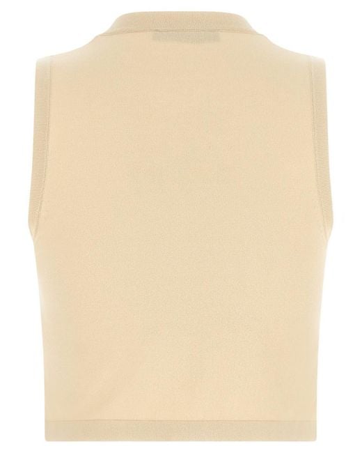 Weekend by Maxmara Natural Solid Crew Neck Top