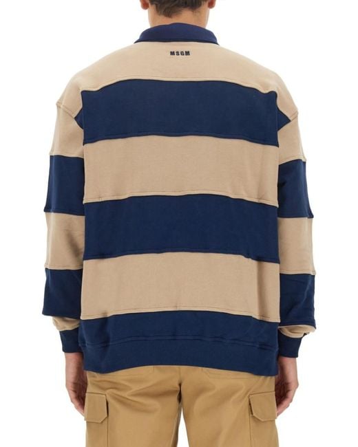 MSGM Blue Stripes Sweatshirt for men