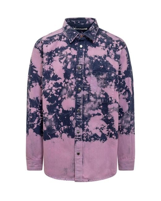 DARKPARK Purple Regular Printed Shirt for men