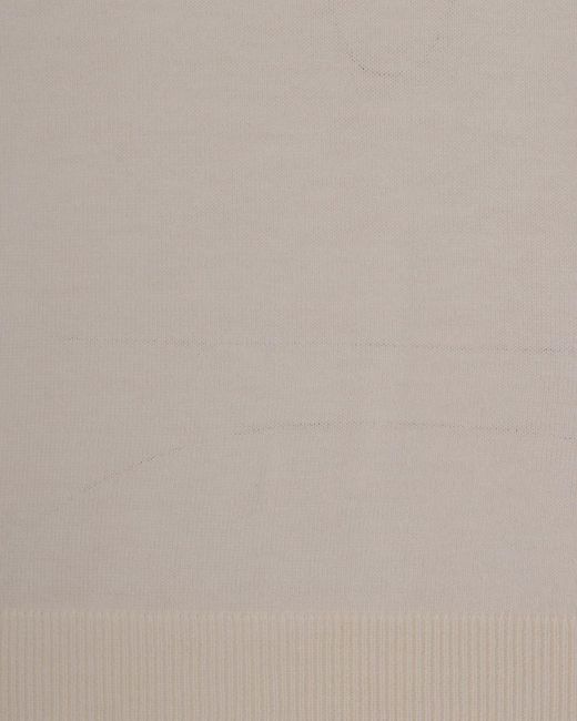 Max Mara White Solid Crew Neck Sweater
