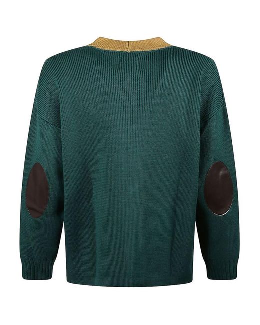 Champion Green Wool Color-Block Cardigan for men