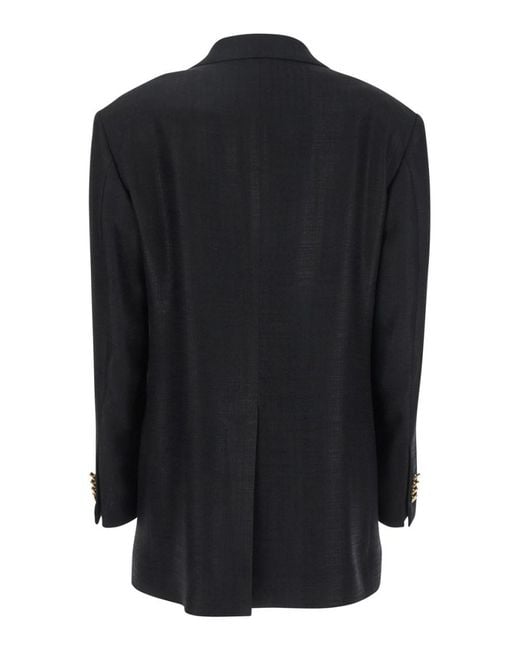 Tagliatore Black Jacket With Pointed Lapels