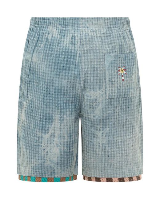 Barrow Blue Logo Shorts for men