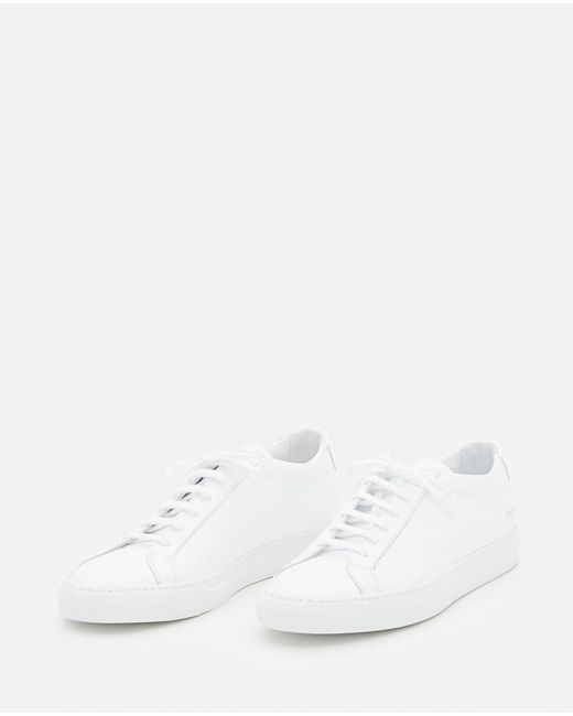 Common Projects White Solid Lace Up Sneakers for men